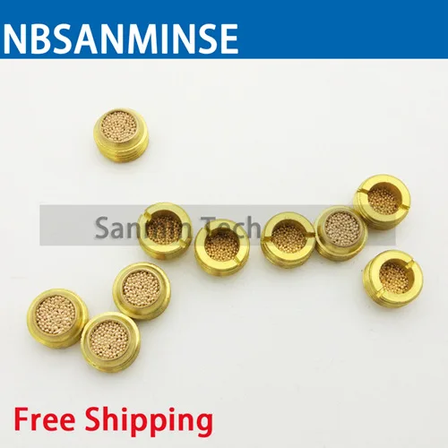 10 teile/los nbsanminse sp Typ Messing Schall dämpfer Abluft schall dämpfer Sinter kupfer Schall dämpfer Filter pneumatisch 1/8 1/4 3/8 1/2 Gewinde – Detail 5