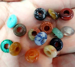 Cuentas de cristal de cuarzo con forma de ábaco, Gema Natural, agujero grande, 4x10MM, para fabricación de joyas, collares y pulseras, 10 unidades