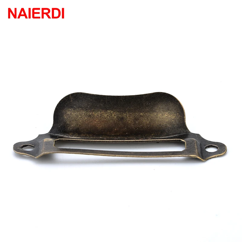 10PCS NAIERDI Antique Box Label Handles Retro Pull Frame Handle Name Card Holder Knob For Furniture Cabinet Drawer Door Hardware