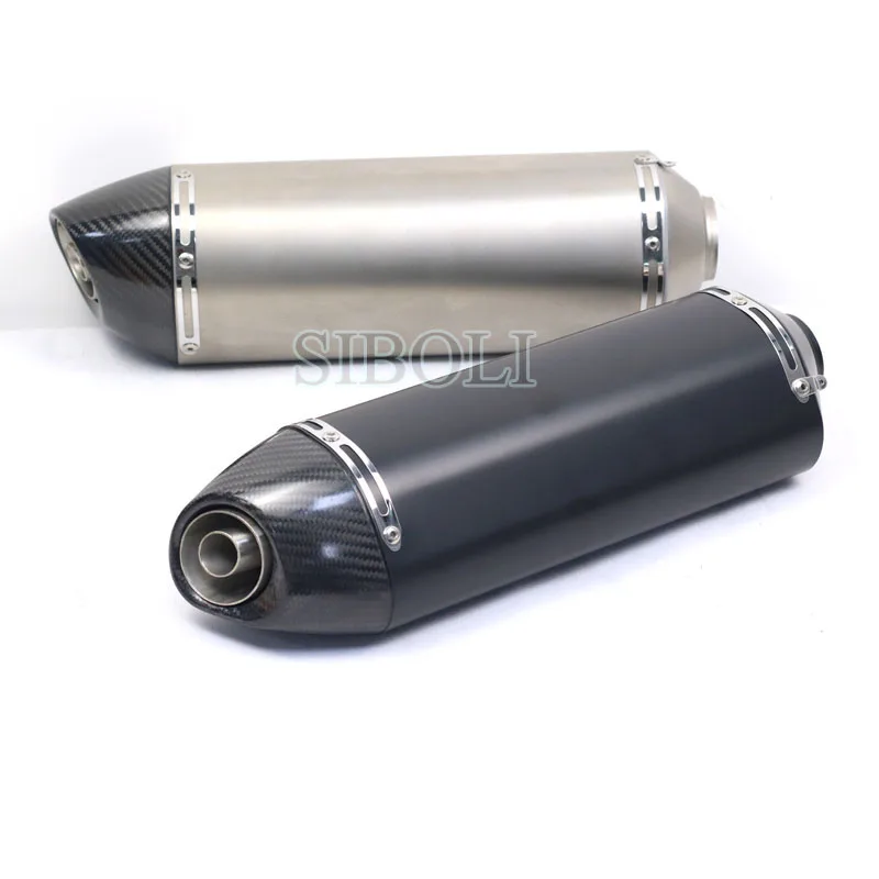 51mm Inlet Motorcycle Exhaust Muffler With DB Killer GP Racing Sport Bike Stainless Steel Carbon Fiber For Benelli Z1000 MT07 R1