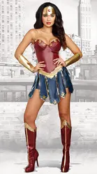 Women Deluxe Wonder Prince Diana Jumpsuit Costume League Movie Justice Halloween Cosplay Fancy Dress