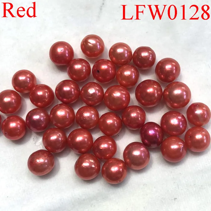 Wholesale 10 Pcs 9-12mm AA+ Red Round Natural Loose Oyster Edison Pearls