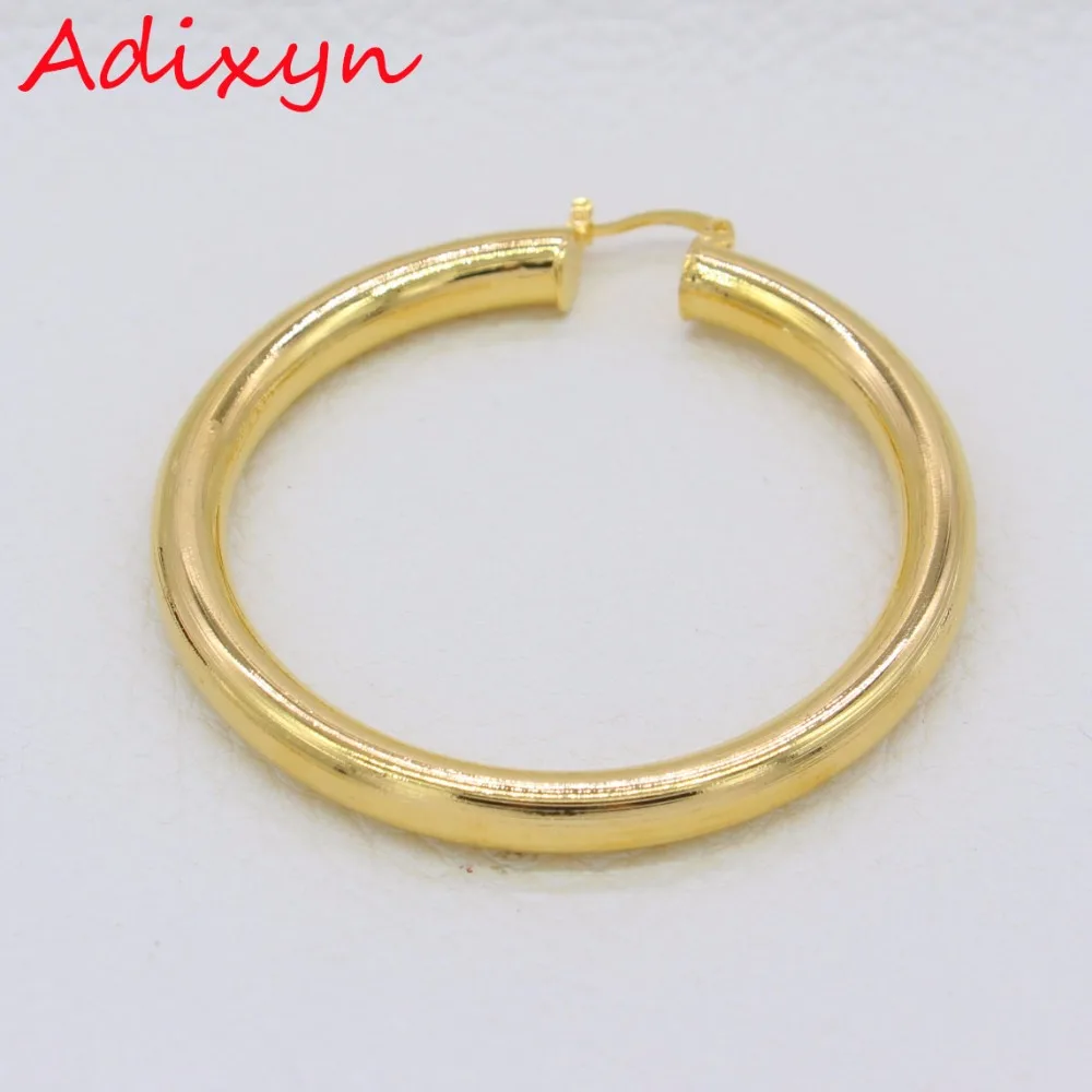 Adixyn African Hoop Earrings for Women Gold Color/Copper Round Earring Ethiopian Jewelry/Nigeria/Congo/Arab Gifts N01091