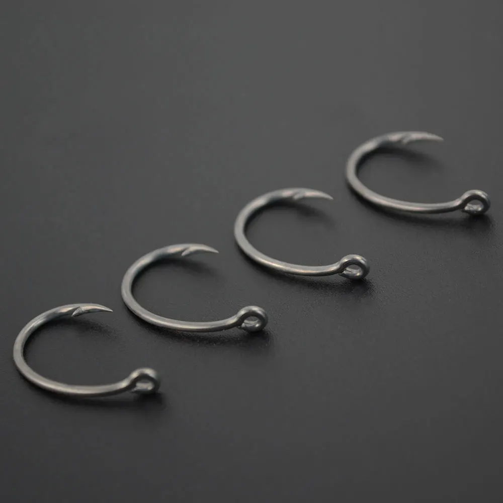 100pcs Coating High Carbon Barbed hooks Stainless Steel Carp Fishing Hooks Pack with Box 8011