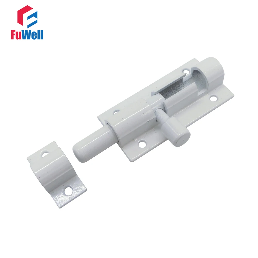 4pcs Barrel Bolt 2/3/4/5/6/8inch Aluminum Alloy Door Latch White Door Bolt Latch Lock Hardware for Home Gate Safety