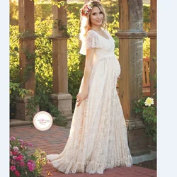 2025 Women White Skirt Maternity Photography Props Lace Pregnancy Clothes Maternity Dresses For pregnant Photo Shoot Clothing