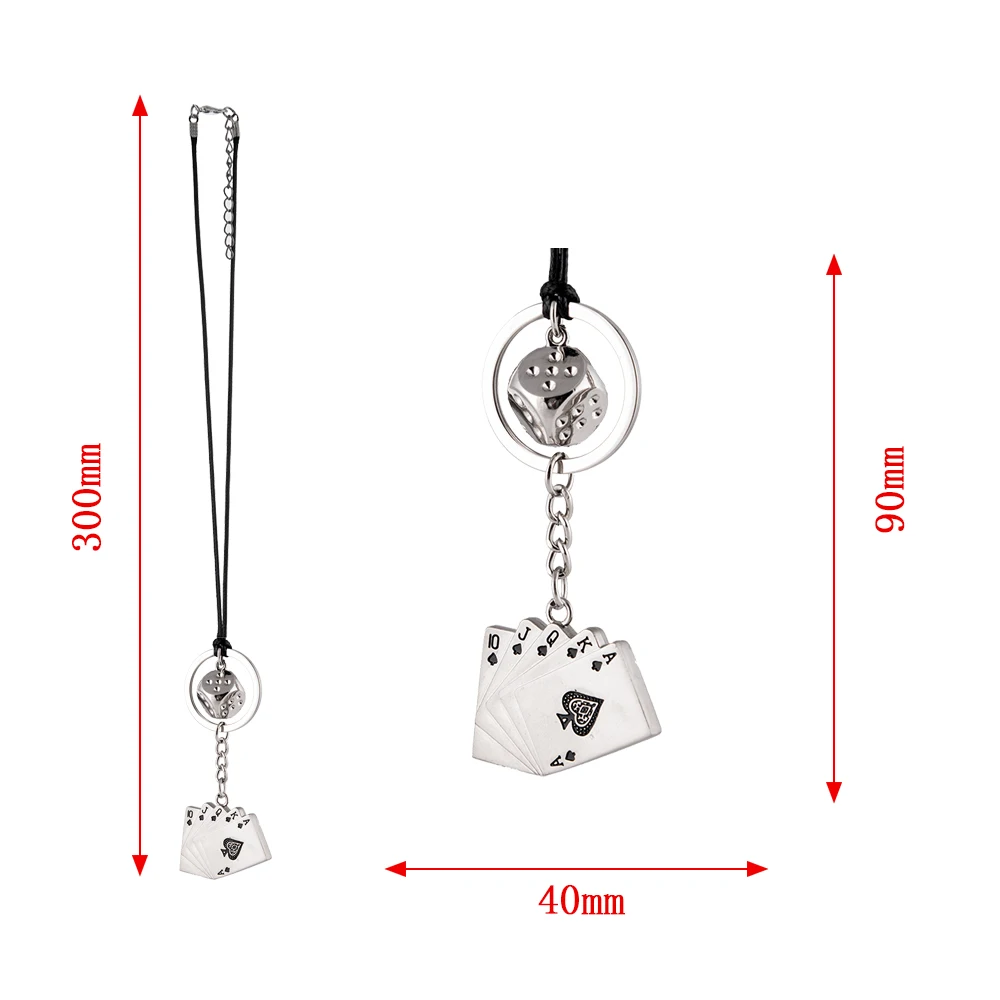 Charm Dice Poker Car Pendant Rearview Mirror Decoration Hanging Ornaments Automobiles Interior Car Accessories Holiday Gifts
