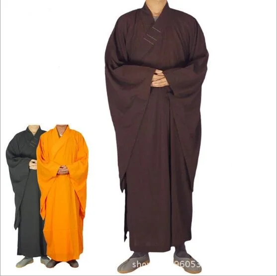 

Free Shipping Shaolin Buddhist Monk Robes Suits Chinese Kung Fu Gown Uniforms Unisex Buddhist Clothing