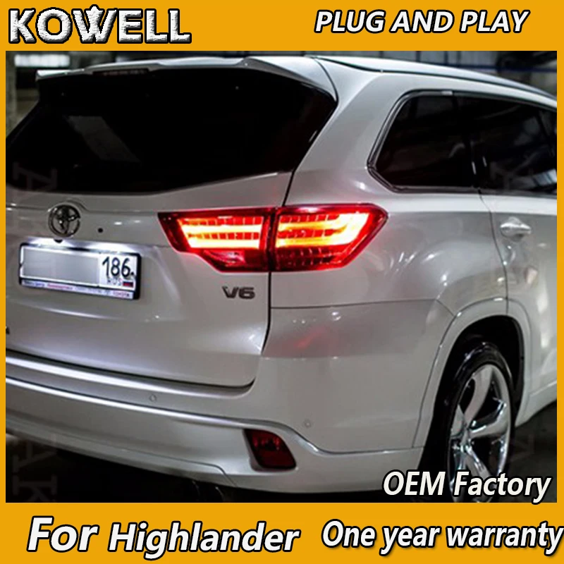 

KOWELL Car Styling for Accessoires voor Highlander Achterlichten 2015-2019 Nieuwe Kluger LED Achterlicht Kluger Achter Lamp DRL