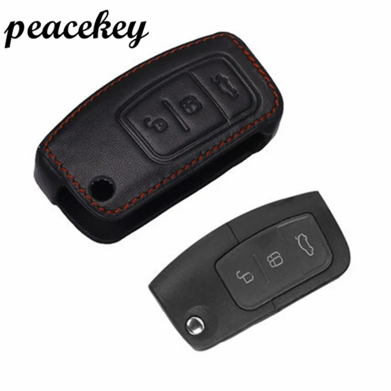 car remote key leather cover case Keychain for Ford Focus 2 MK2 sedan hatchback, car accessories