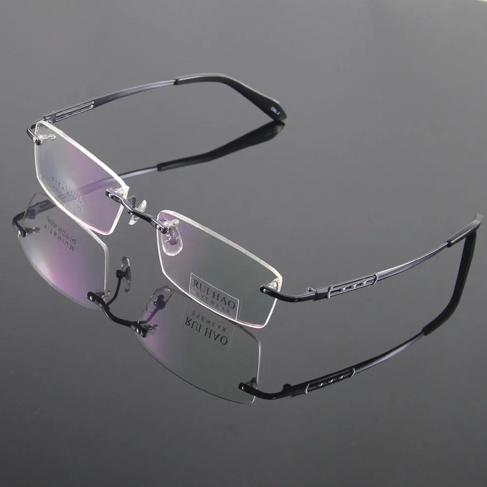 100% Titanium Eyeglasses Frame Eyeglasses Men Design Rimless Glasses Optical Spectacles Eyewear Frames oculos of grau 8926