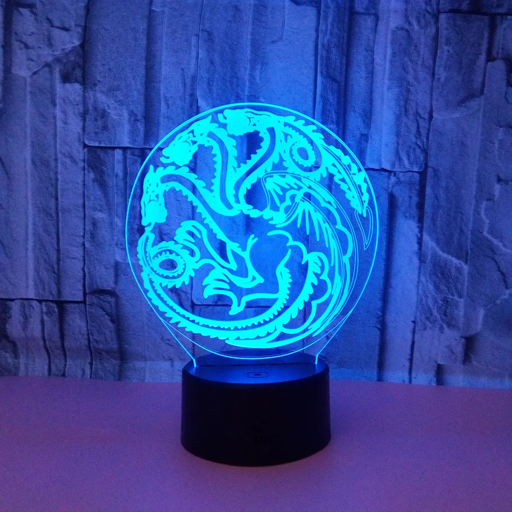 Creative 3d Lamp Usb Led Colorful Dragon  Usb Led 3d Light Fixtures Desktop Small Colorful 3d Night Light