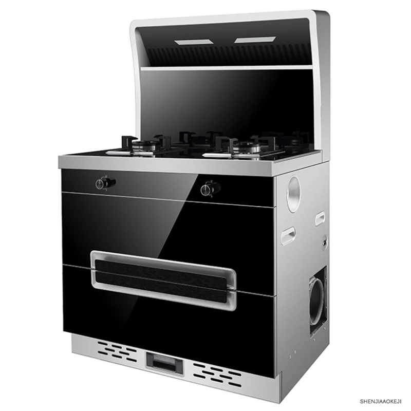 موقد غاز كوكتوب من الفولاذ المقاوم للصدأ + آلة دخان لامبلاك متعددة الوظائف التنظيف التلقائي طنجرة مطبخ متكاملة 220 فولت