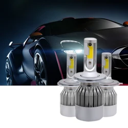 2Pcs/Pair H1 H3 H7 H11 9005 HB3 9006 HB4 Hight Bright COB C6 Car LED Headlight H4 H13 9004/9007 Hi/Lo Beam Headlamp