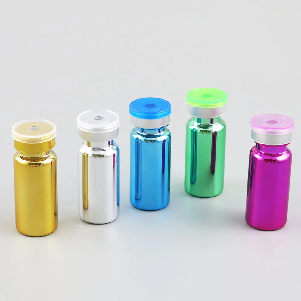 

50 x 10ml Travel Plating Essence Medicine Powders Glass Bottles with Filp off Lid Pharmaceutica Sample Vials & Rubber Stopper