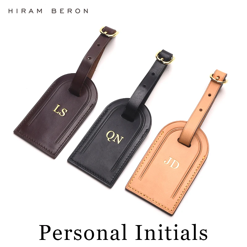 Personalized Custom Initial Luggage Tags Travel Accessories for Suitcase Business Bag Vegetable Tanned Leather