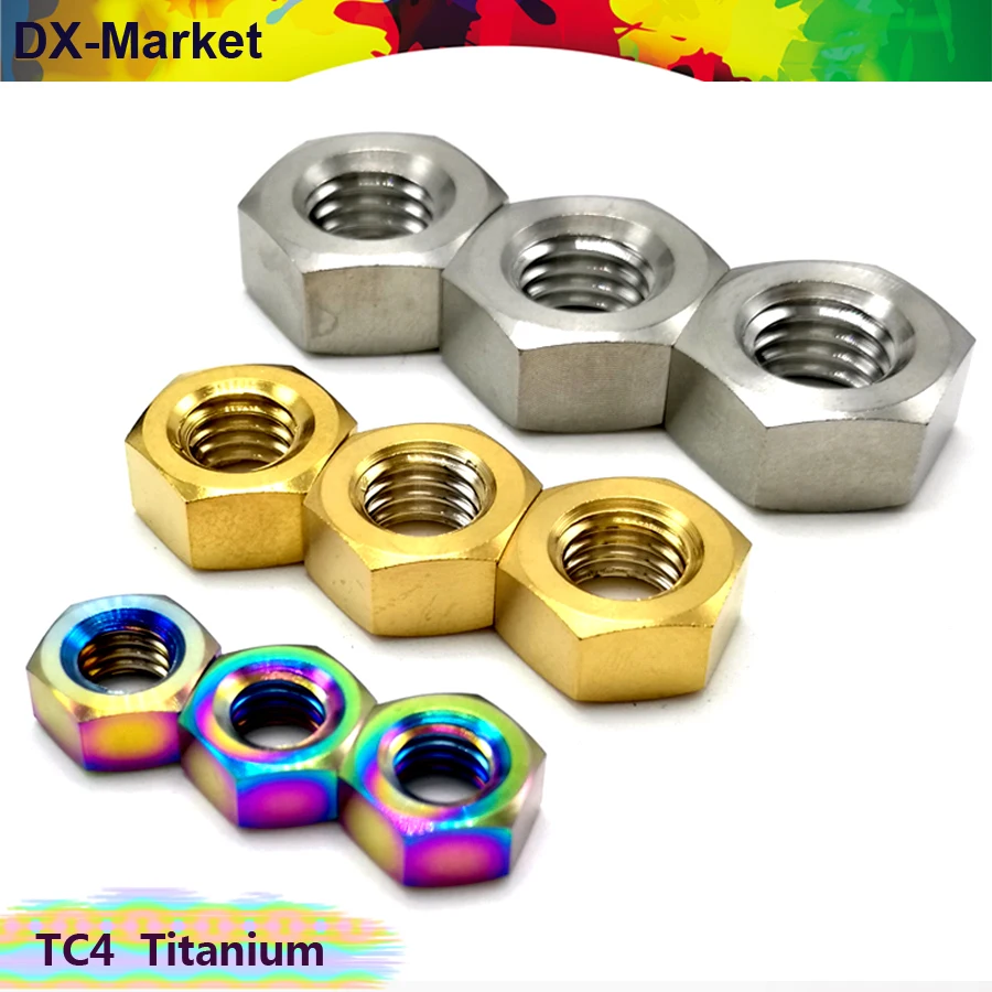 m5 m6 m8 m10 titanium hexagon nuts 20pcs/lot , Gr5 Titanium Alloy Nut , TC4 Titanium Alloy Fasteners