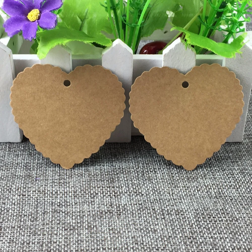 600pcs Blank Heart Shape Gift Tags Vintage Gift Tags Wedding Party Favor Gift Cards Paper Crafts 6x6.5cm