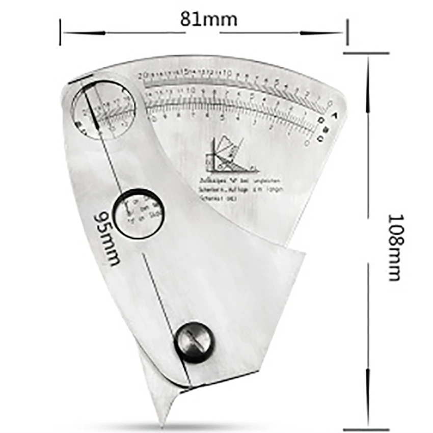 Welding Testing Ruler, Three-scale Measuring Tools, Weld Gap Gauge, Soldering Accessories, Angle Measure Tool, 0-20mm