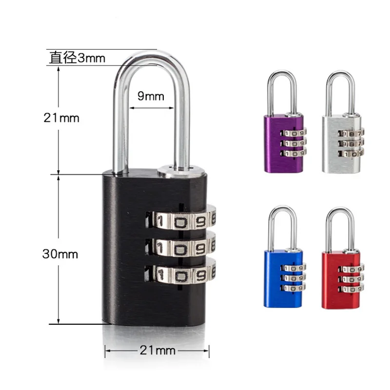 Can Set Your Own Password Padlock for Secret Notebook Small Furniture Cabinet Drawer Suitcase Storage Bag Digit Combination Lock