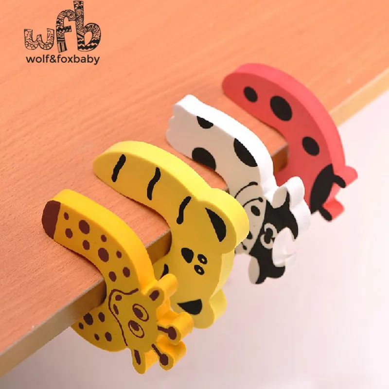 6X cute animal designs Baby safety Door Jammer Guard Finger Protector Stoppers for random mixed