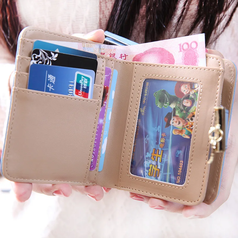 Women\'s PU Leather Wallet Purse Female Small Walet Portomonee Lady Short Money Bag