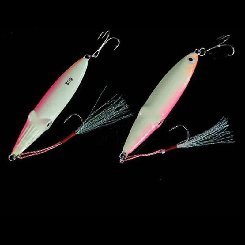 2pcs/pack 40g 60g 80g 100g luminous Jig bait squid shape glowing pesca lead fish sea lead bait hard metal lure iron squid jigs