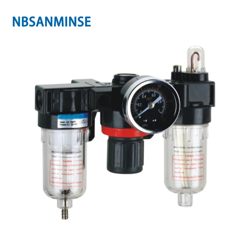 NBSANMINSE  FRL Units AC2000 BC2000 1/4 3/8 1/2 Air Source Units Air Filter Regulator Lubrication Auto Drain