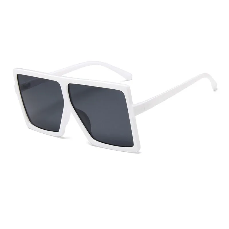 black Oversized Flat Top sun glasses for woman 2025 Big Square Gradient women\'s sunglasses Fashion Brand Shades Oculos Unisex