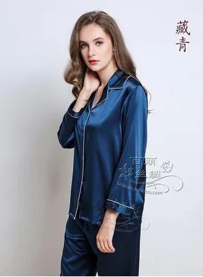 Silkworm beauty special cabinet mulberry silk heavy weight silk stretch satin long sleeves  men pajamas home