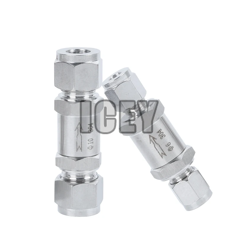 High Pressure Check Valve 6 8 10 12 Mm PU Tube Hose SS304 Acid-proof Quick Connection One-way Valve