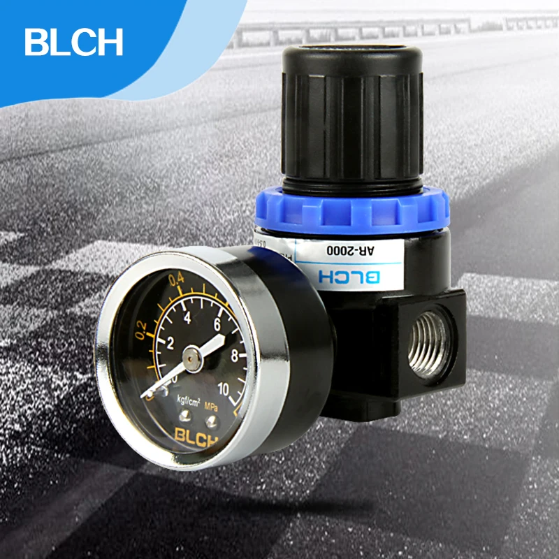 Regulator Tekanan Mini BLCH AR2000 G1/4' Katup Pengatur Tekanan Udara untuk Unit Pengolahan Udara