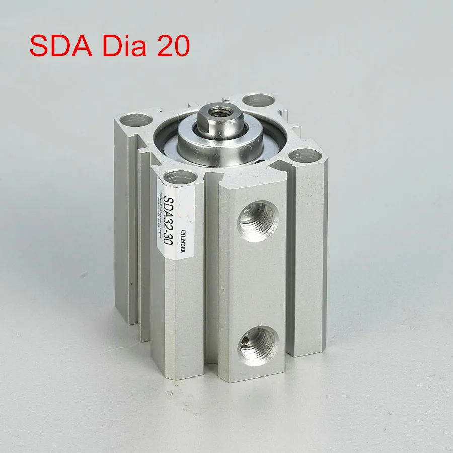 SDA 20mm Dual Action Single Rod Pneumatic Air Thin Cylinder SDA20*5 SDA20*10 SDA20*15 SDA20*20 SDA20*30 SDA20*40 SDA20*50