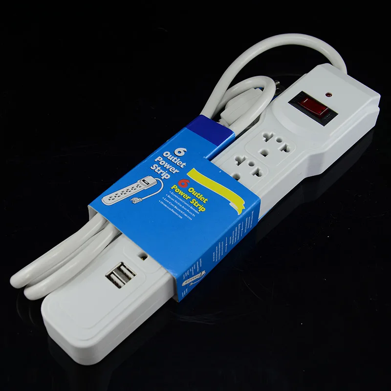 Smart 3 USB Power Strip Socket USA Plug Overload Switch Surge Protector 5 Outlet 3 USB Charger  P002