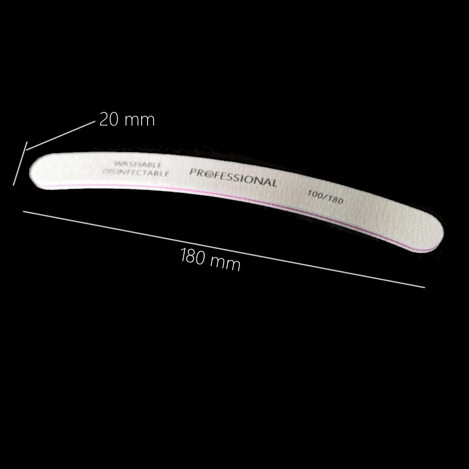 5Pcs/lot Professional Nail Files 100/180 Double Side Curve Nail Sanding Buffer Block Manicure Gel Poolish Tool Wholesale