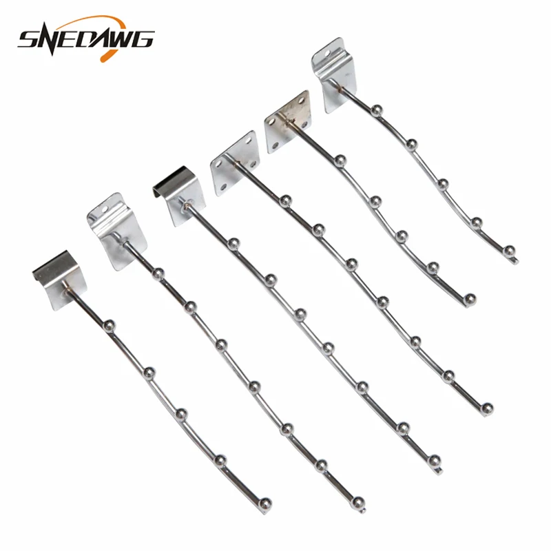 2 pcs Display Ganci Staffa di Mensola Misura 15x30/25x30 millimetri Tubo Quadrato Griglia Staffa A Parete supermercato Slatwall Display Gancio