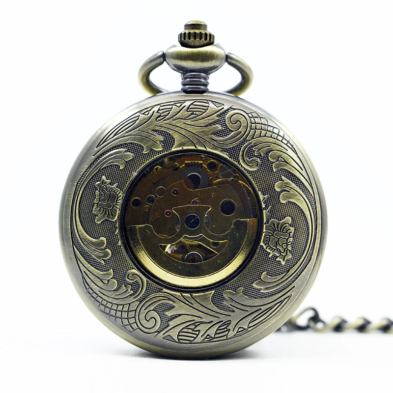 10pcs/lot Vintage Antique Bronze Chinese Zodiac Pocket Watch Hand Wind Mechanical Pocket Watch Clock Traditional Pendant