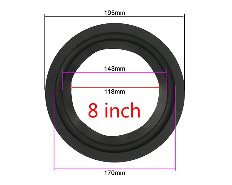 GHXAMP 고무 서라운드 사이드, TANNOY 스피커 유닛 수리 부품, DIY 접이식 링, 고무 가장자리, 6.5 인치, 8 인치, 10 인치, 2 개