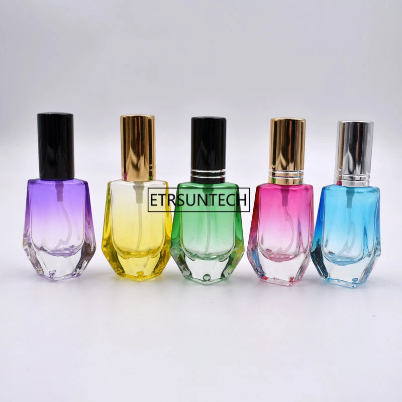 100pcs 10ml Colorful Glass Perfume Bottles Spray Refillable Atomizer Travel Scent Bottles Packaging Bottle F2246