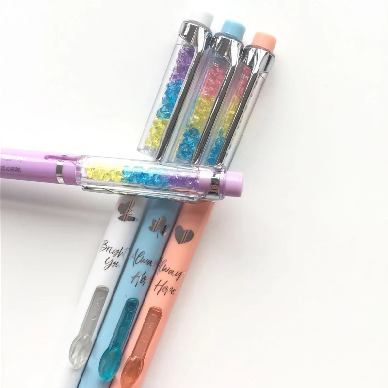 2X Elegant Rainbow Colorful Diamond Automatic Mechanical Pencil  0.7mm