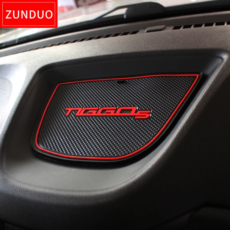 ZUNDUO Gate slot pad  For Chery Tiggo 5 Cowin X5 2014 2015 2016 2017 2018 Grand Tiggo5 Interior Door Pad/Cup Non-slip Mats