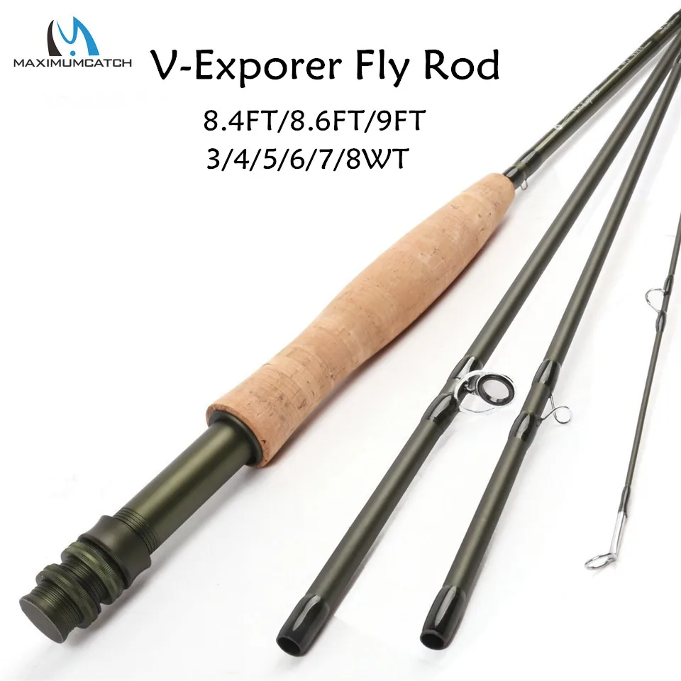 

Maximumcatch 3/4/5/6/7/8WT Fly Rod Carbon Fiber Fast Action Fly Fishing Rod With Hard Plastic Tube