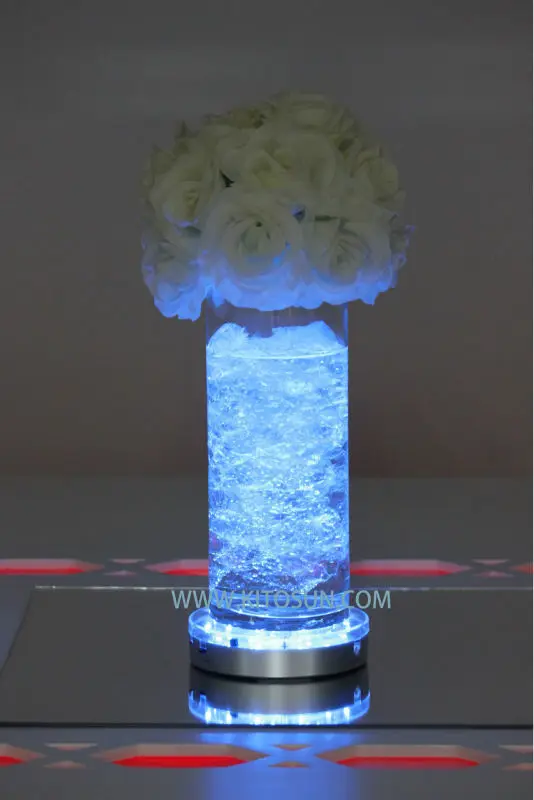 20pcs/lot LED glass flower Vase Base light,RGB changing colorful lamp for Hookah shisha, Candelabra ,wedding party decoration