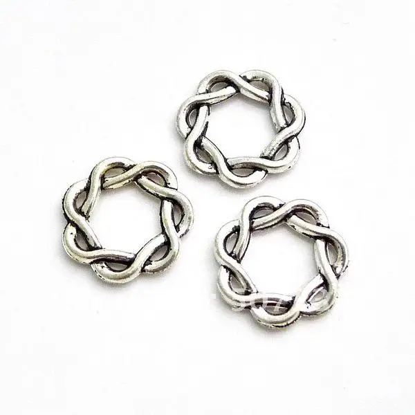 

Free Shipping 4x16mm old silver colour zinc alloy bead twist jump ring beads 200pcs/lot ADS002