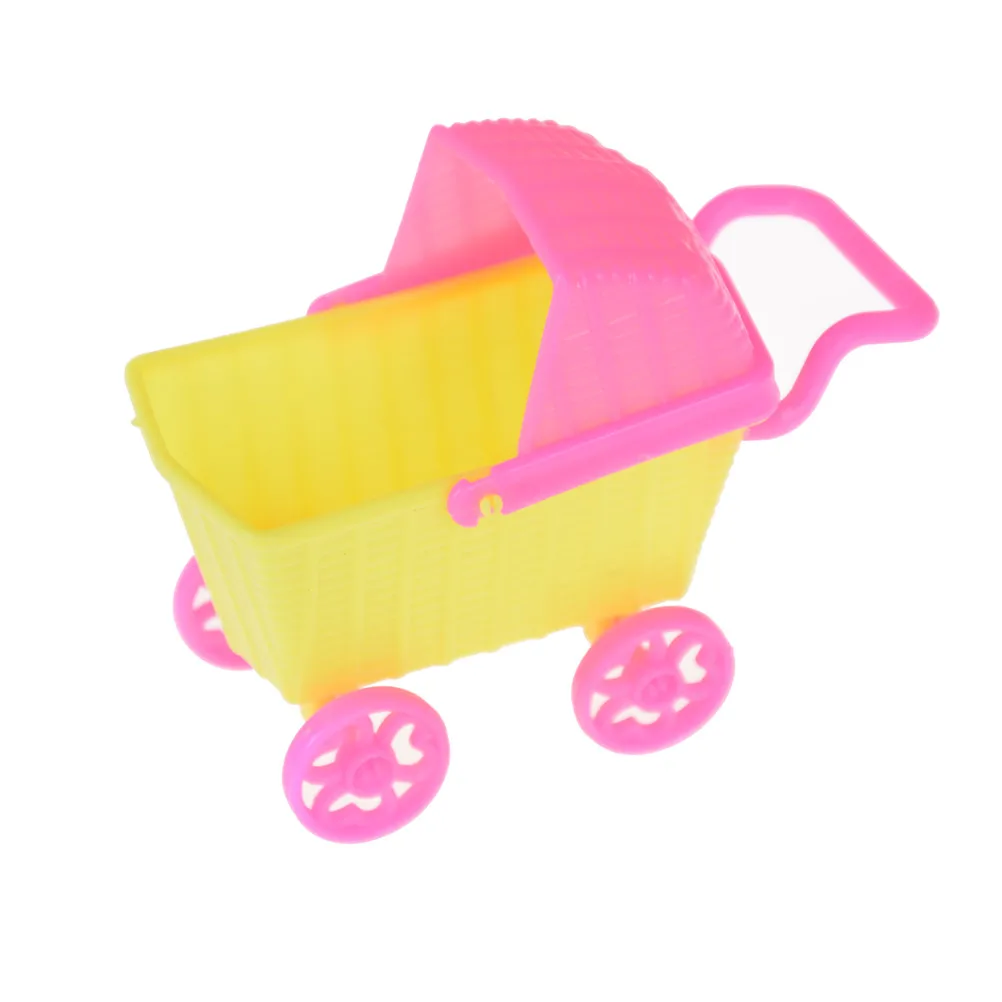 Carriage Stroller Trolley Shopping Cart Table Chairs Dinner Table Chair Sofa Dollhouse Furniture Dolls Accessories Kids Gifts