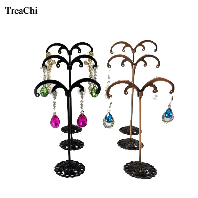 3Pcs/Set M-Shape Metal Jewelry Organizer Holder Rack Black Antique Earring Stud Bracelet Organizer Ornament Hanger Stand Holder