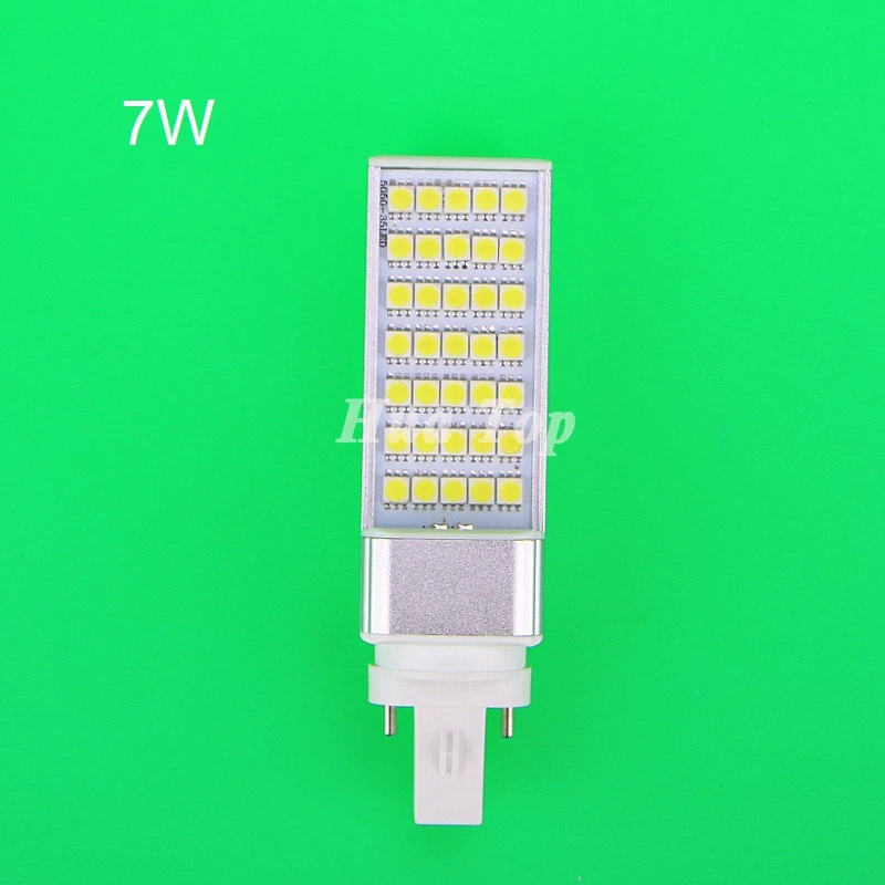 10pcs/lot 7W  Horizontal Plug Lamps G23 E27 G24 SMD 5050 LED Corn Bulb wide voltage table lights Hot sale whosale Free shipping