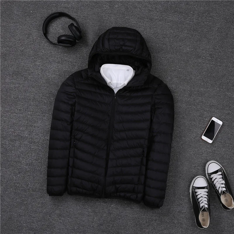 2020 Winter Plus Size 90% White Duck Down Coat Men Hooded Ultra Light Down Jacket Male Windproof Warm Parka S- 7XL