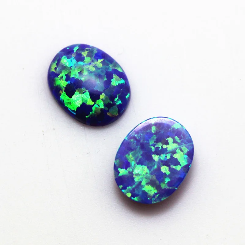 hyacinthine opal stone loose beads gemstones oval shape flat base cabochon created gemstone for jewelry DIY violaceous stones