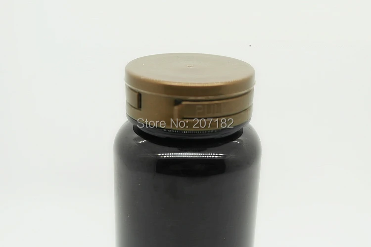 (100pcs/lot) 120cc PET Bottle, Capsule Bottle,120ml Plastic Bottle--Black Color Light-proof Bottle with Brown Pull Lid